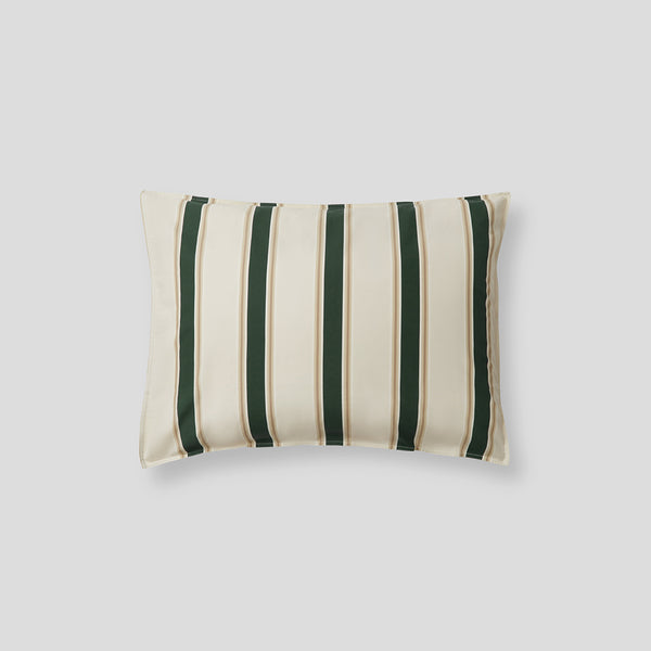 Organic Cotton Percale Pillowslip set (of two) in Green Stripe