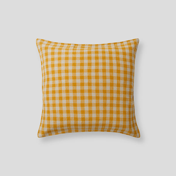 100% Linen Pillowslip EURO (Single) in Marigold Gingham