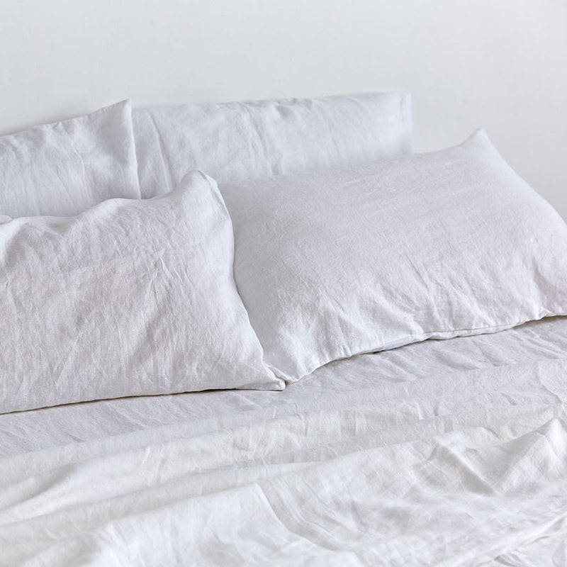100% Linen Pillowslip Set (of two) in White