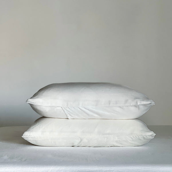 Linen Pillowslip Set (of two) in White - Warehouse Sale