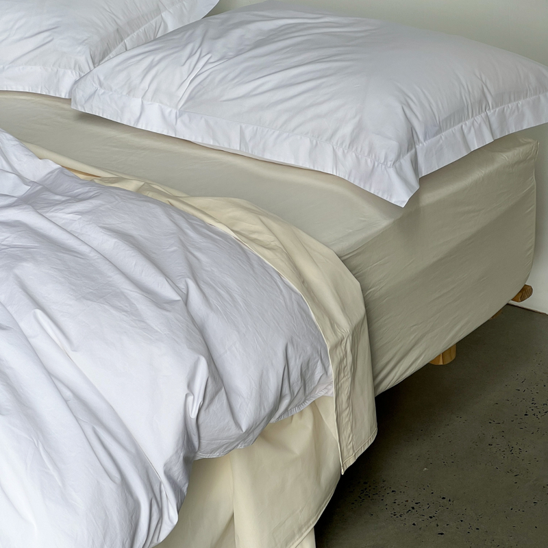 Organic Cotton Percale Sham Pillowslip set (of two) in Pure White