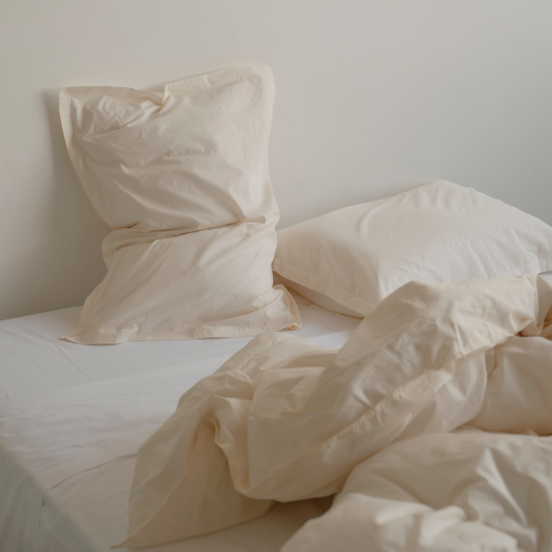 Organic Cotton 300TC Percale Sham Pillowslip set (of two) in Milk