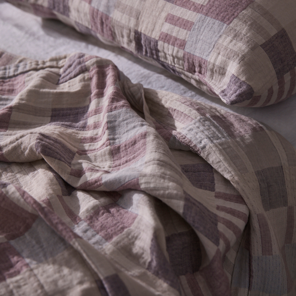 Organic Cotton & Linen Bed Cover in Bauhaus