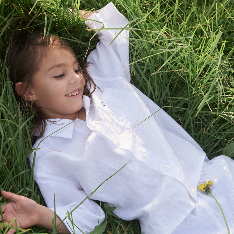 100% Linen Kids Sleepwear Set in White – IN BED Store