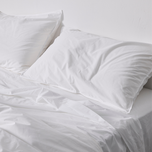 Organic Cotton Percale Flat Sheet in Pure White