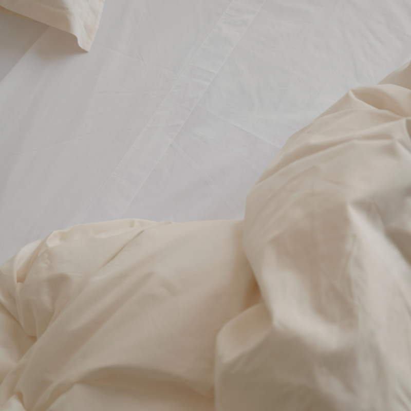 Organic Cotton Percale 300TC Duvet Set Milk