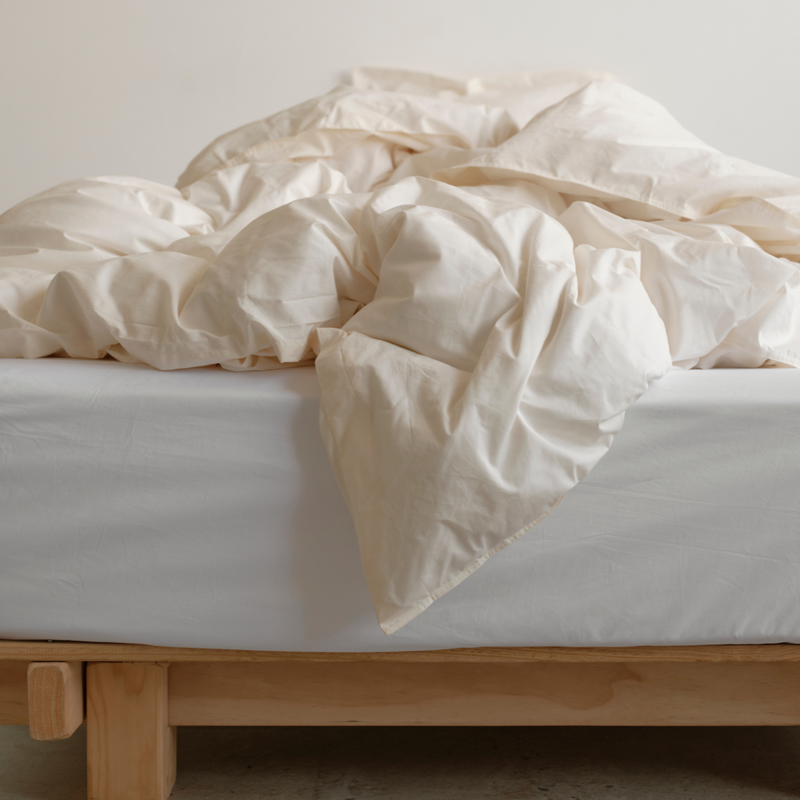 Organic Cotton Percale 300TC Duvet cover in Milk