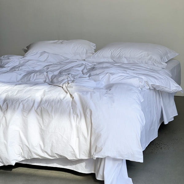 Organic Cotton Percale 300TC Duvet Cover in Pure White