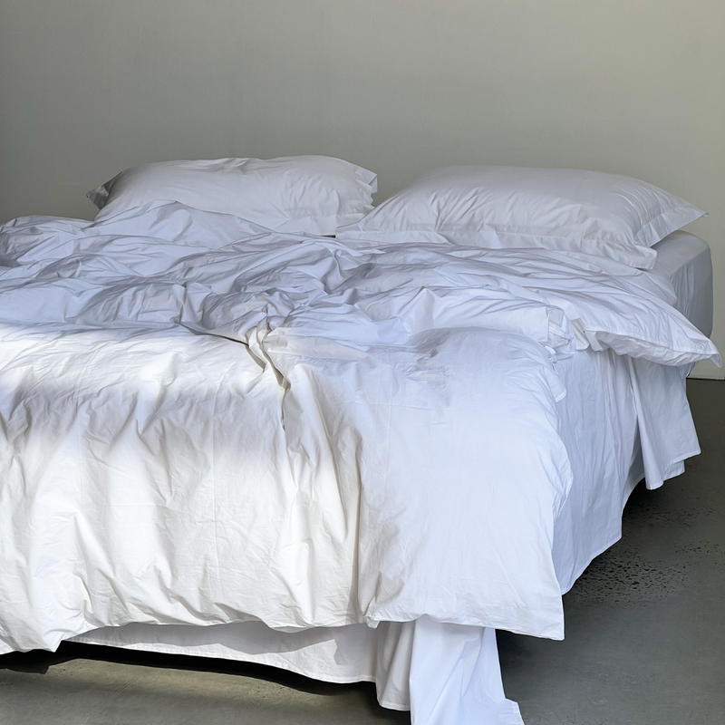 Organic Cotton Percale Duvet Cover in Pure White