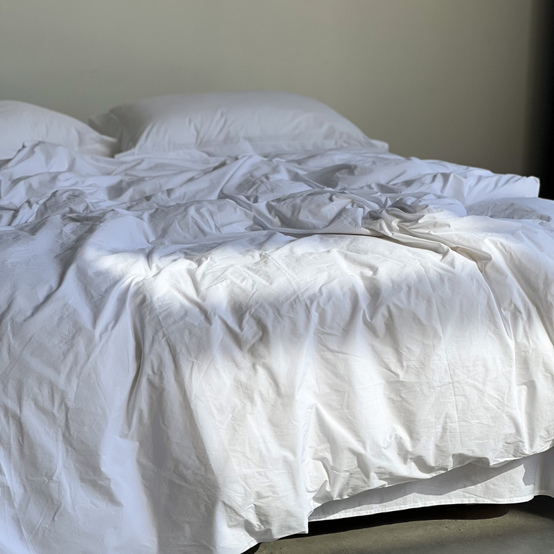 Organic Cotton Percale Duvet Cover in Pure White