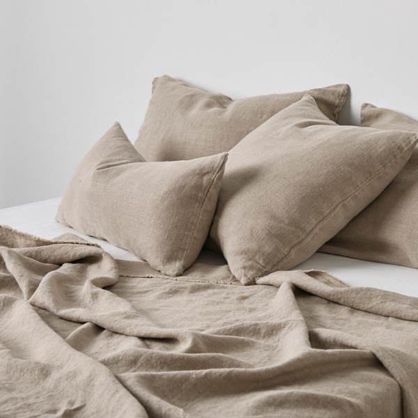 Heavy Linen Rectangle Cushion Cover in Natural