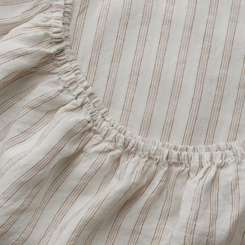 100% Linen Fitted Sheet in Walter Stripe – IN BED Store