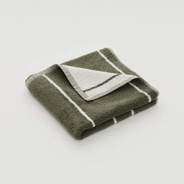 100% Organic Cotton Towel Set Khaki Stripe