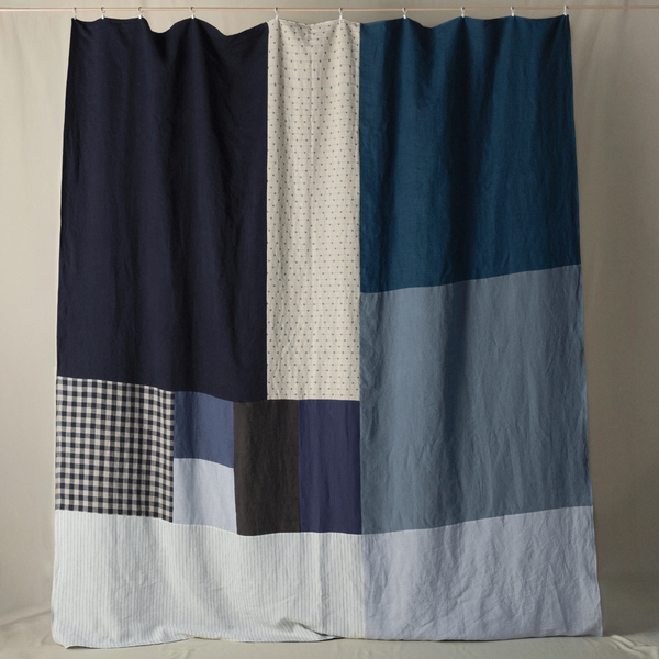 Atelier Bedcover in Pinstripe & Blues