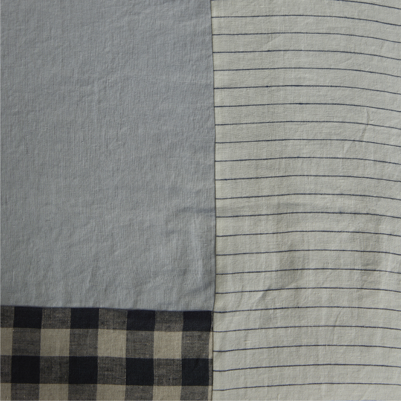 Atelier Bedcover in Pinstripe & Blues