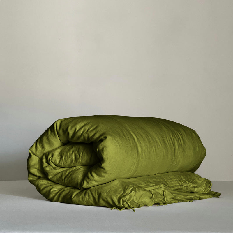 Linen Duvet Cover in Pickle - Warehouse Sale