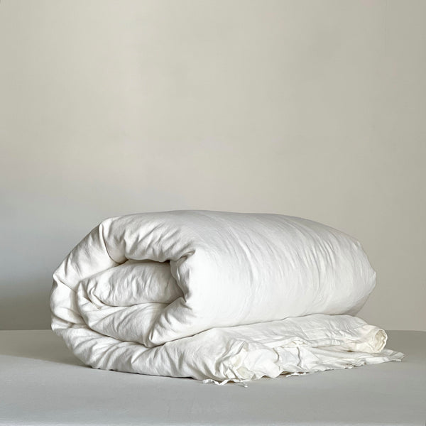 Linen Duvet Cover in White - Warehouse Sale