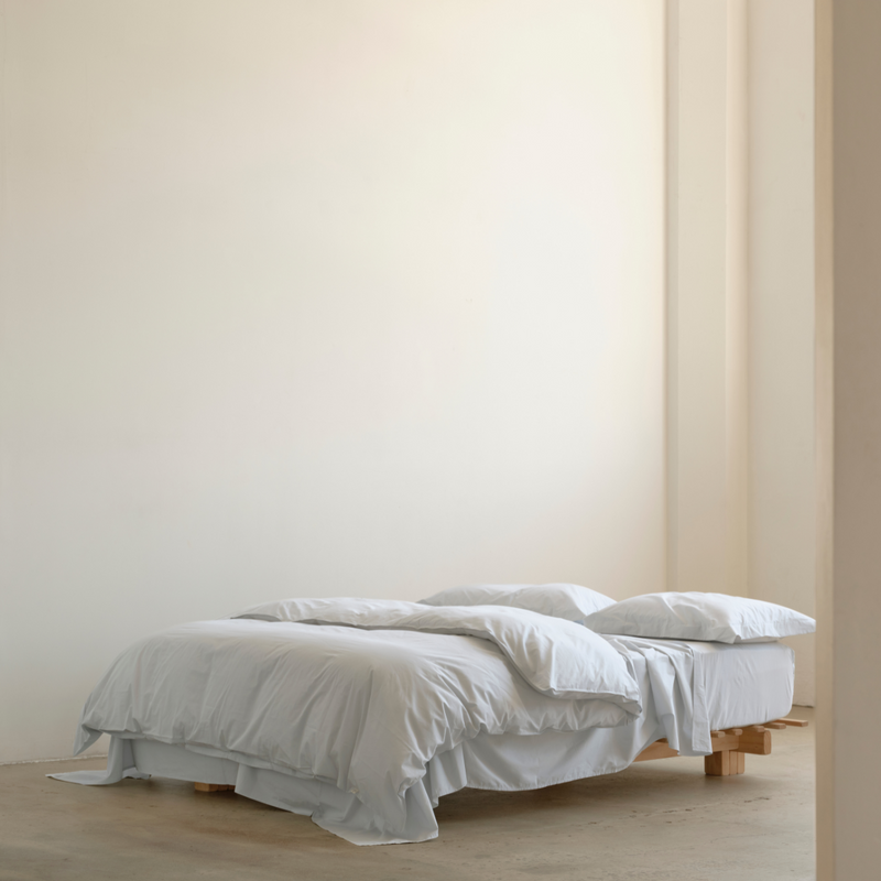 Organic Cotton Percale 300TC Percale Duvet Cover in Cloud