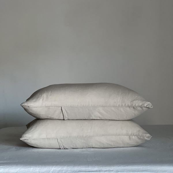 Linen Pillowslip Set (of two) in Dove Grey - Warehouse Sale