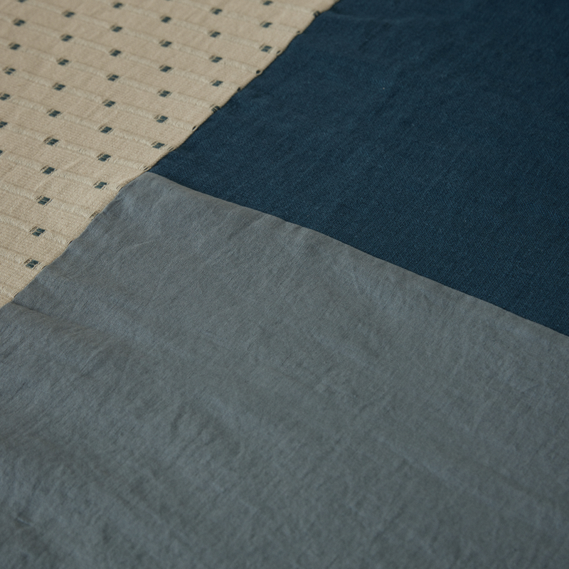 Atelier Bedcover in Pinstripe & Blues