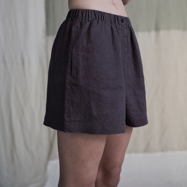 100% Linen Boxer Shorts in Kohl