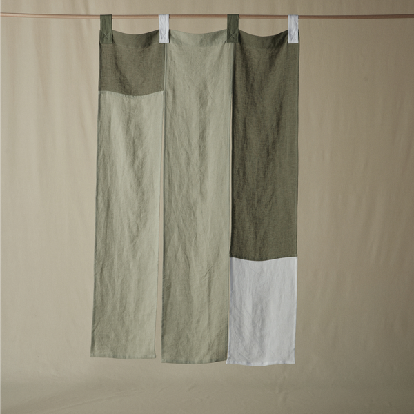Atelier Noren Curtain in Khaki & Stone