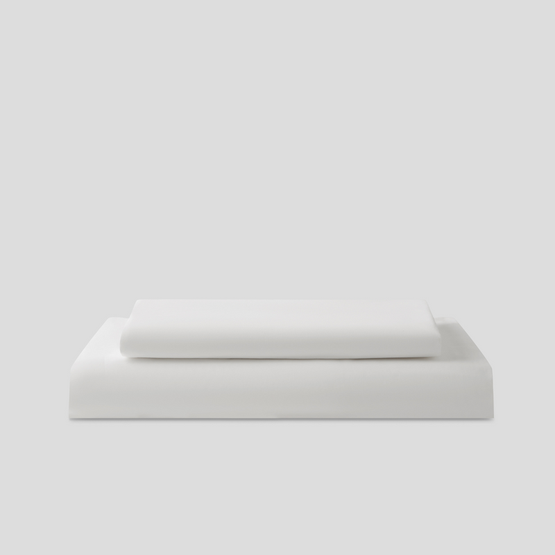 Organic Cotton Percale 300TC Duvet Set in Pure White