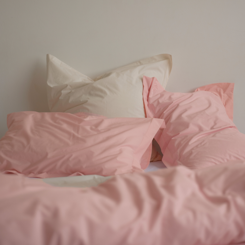 Organic Cotton Percale 300TC Duvet Set in Marshmallow