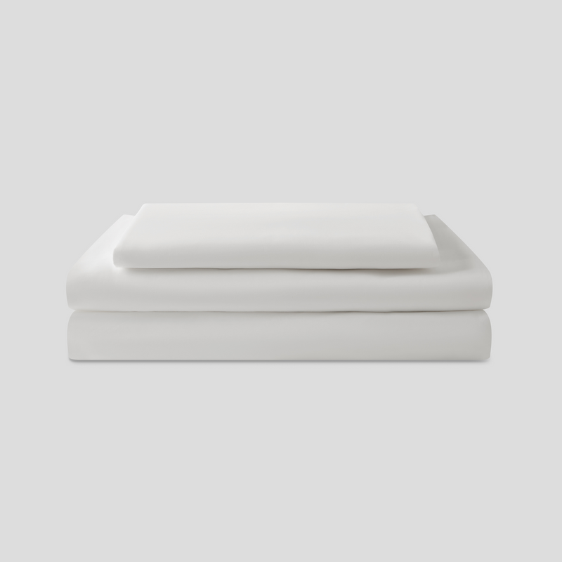 Organic Cotton Percale Sheet Set in Pure White