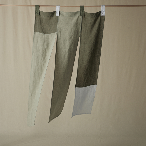 Atelier Noren Curtain in Khaki & Stone