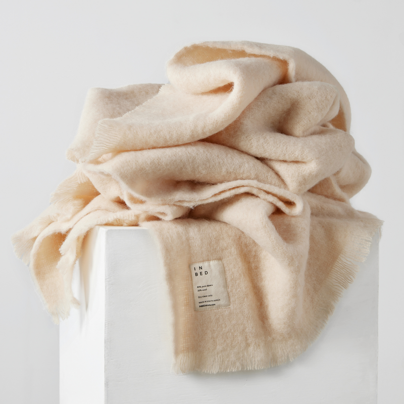 Alpaca Throw Rug in Eggshell