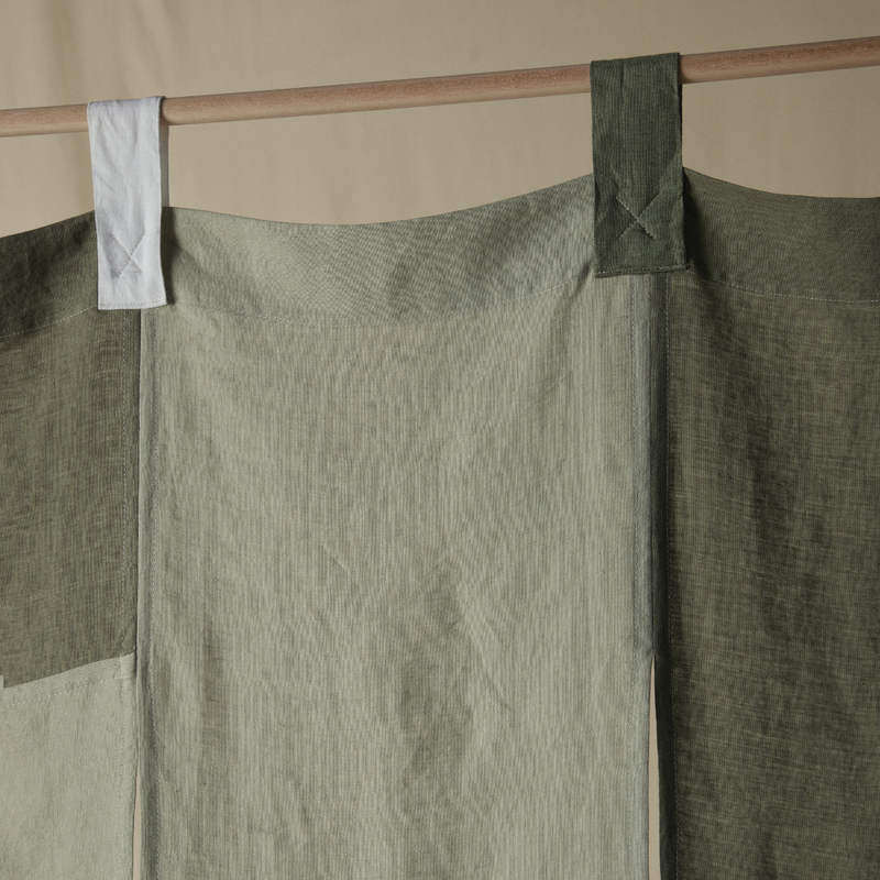 Atelier Noren Curtain in Khaki & Stone
