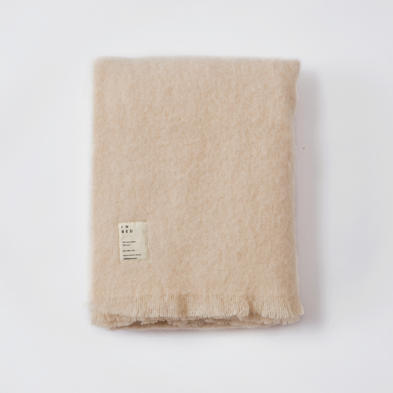 Alpaca Throw Rug in Eggshell