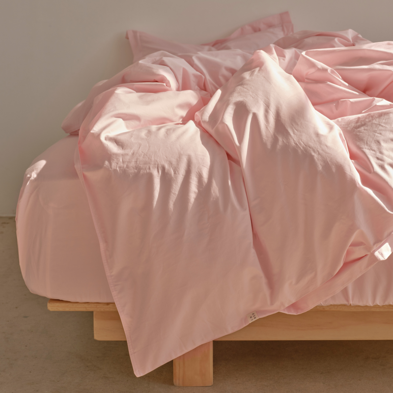 Organic Cotton 300TC Percale Fitted Sheet in Marshmallow