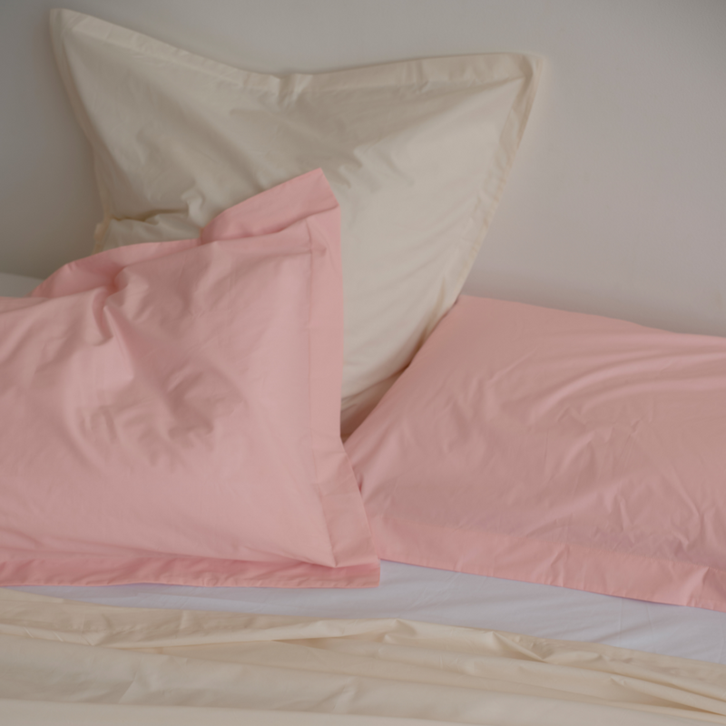 Organic Cotton 300TC Percale Sham Pillowslip set (of two) in Marshmallow