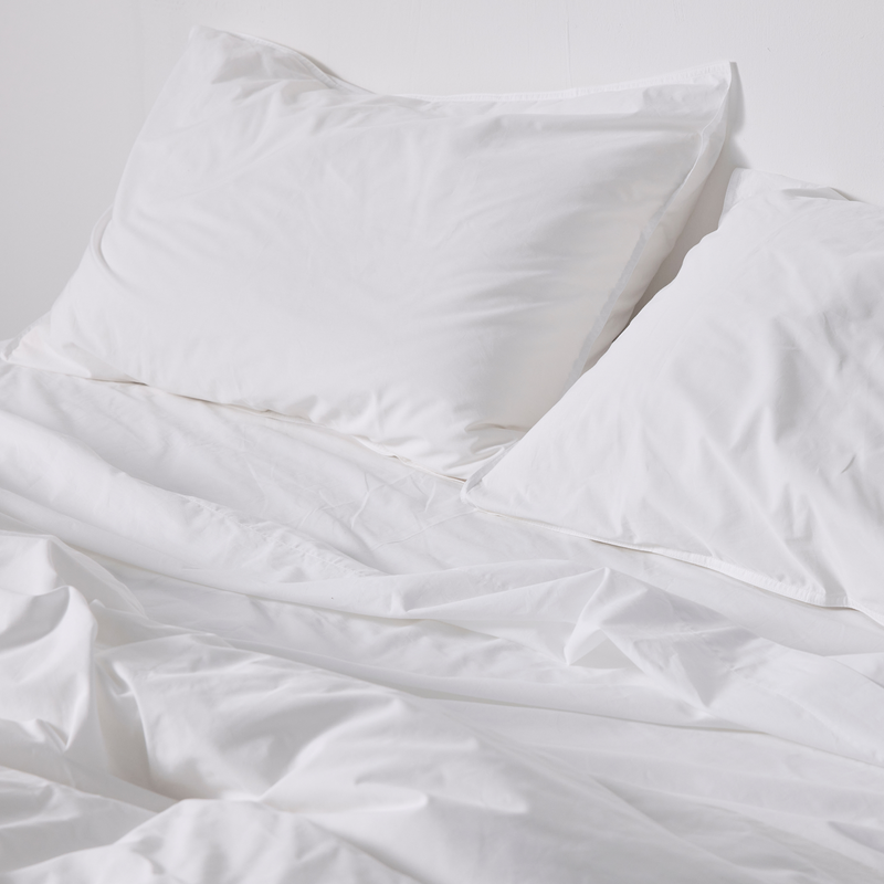 Organic Cotton Percale 300TC Duvet Set in Pure White