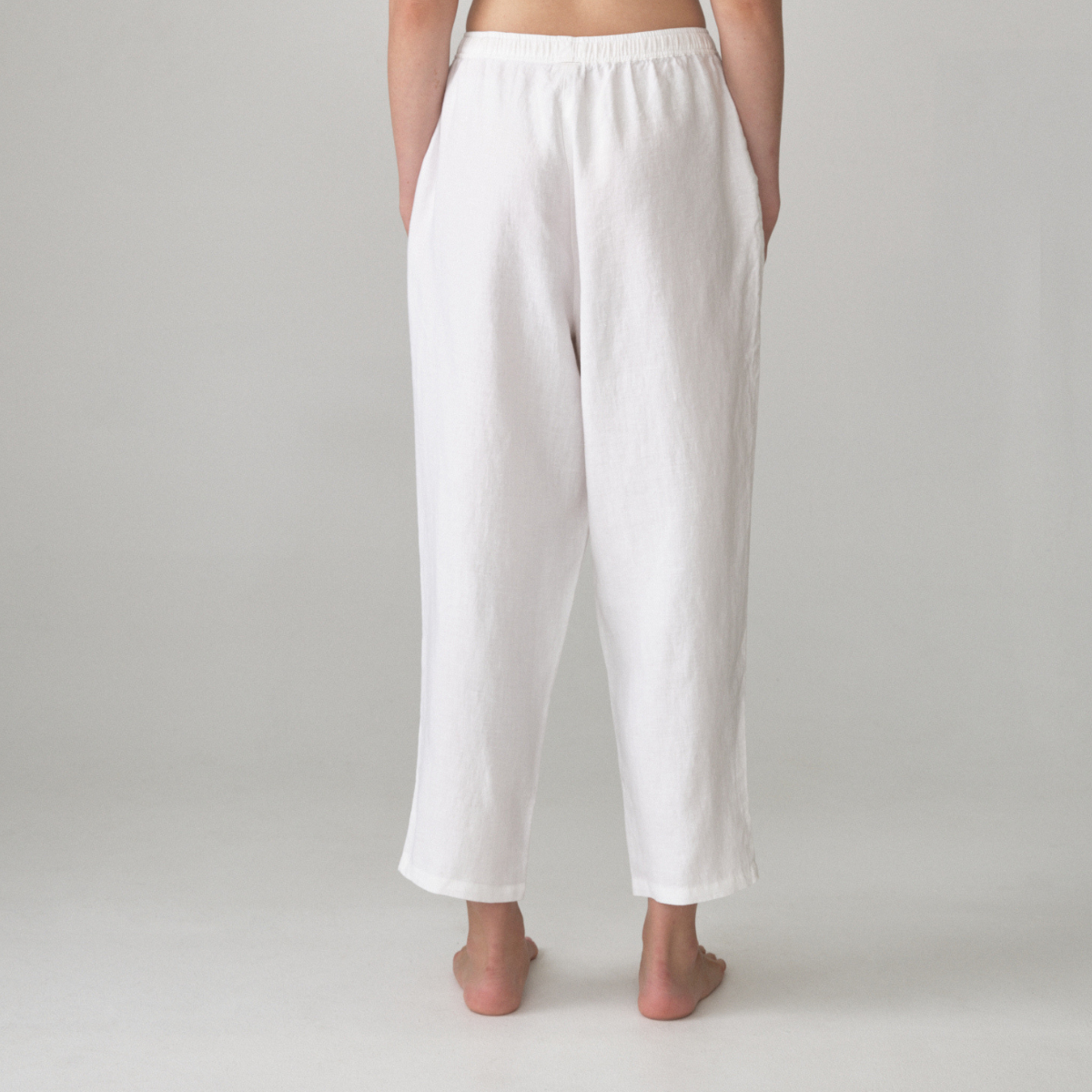100% Linen Pants in White – IN BED Store