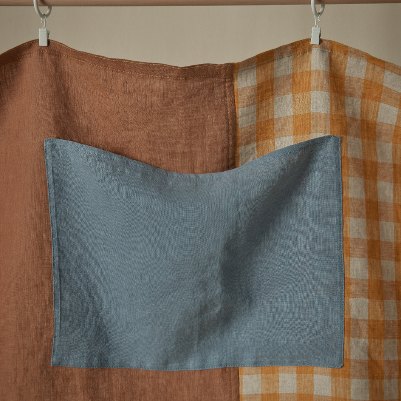 Atelier Patchwork Apron in Toffee, Lake & Marigold Gingham