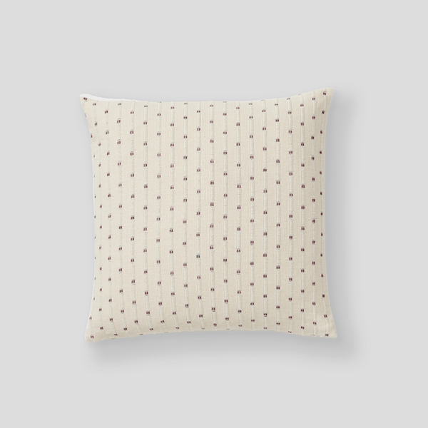 100% Organic Textured Cotton Square Cushion in Off White & Umber