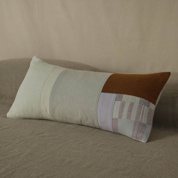 Atelier Rectangle Cushion in Lilac, Natural & Caramel