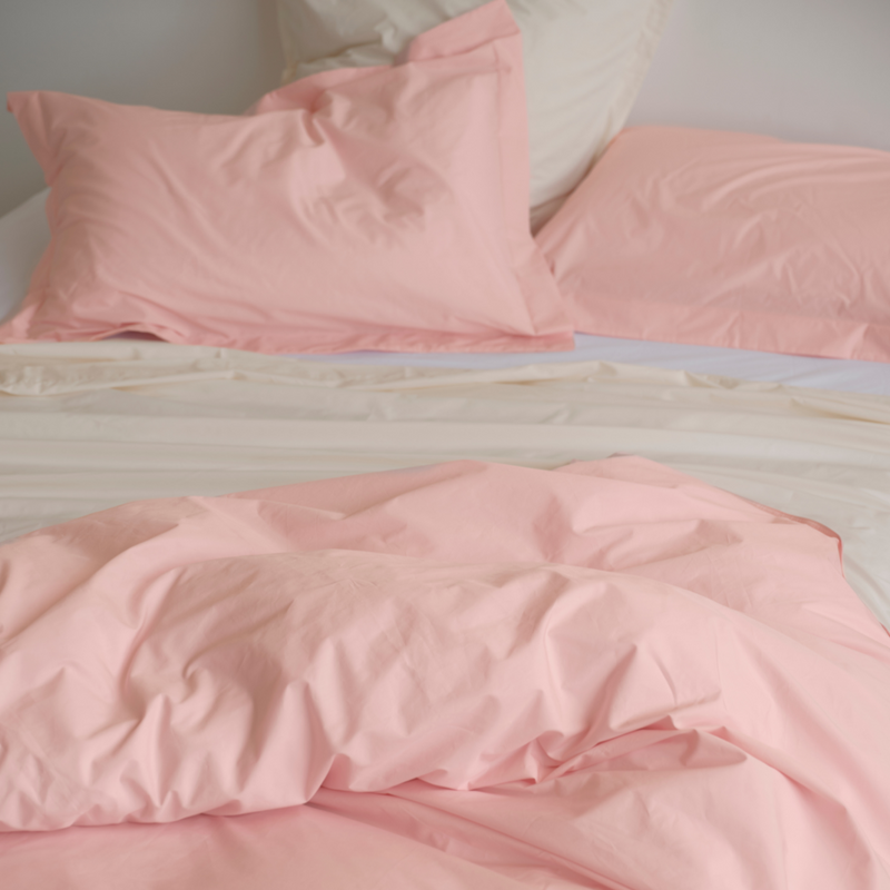 Organic Cotton 300TC Percale Sham Pillowslip set (of two) in Marshmallow