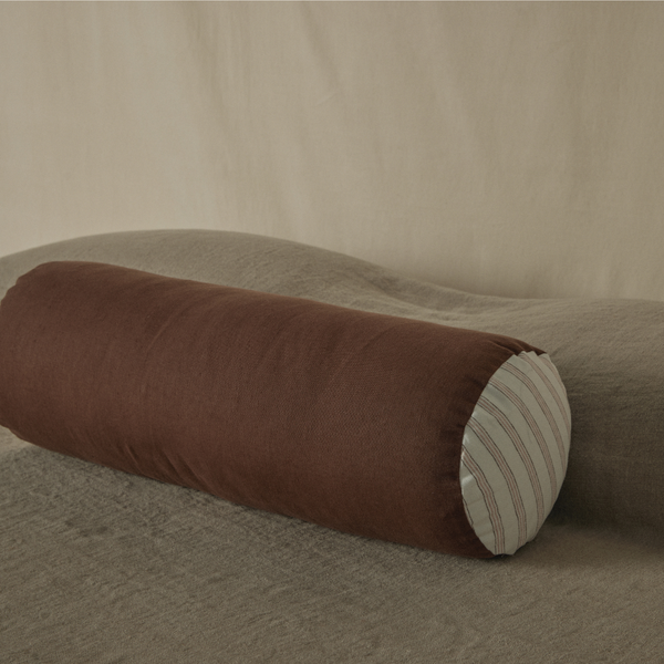Atelier Bolster Cushion in Cocoa & Walter Stripe