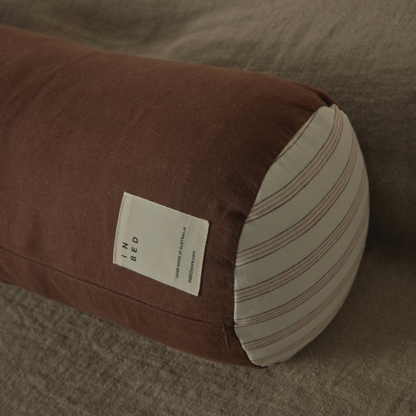 Atelier Bolster Cushion in Cocoa & Walter Stripe
