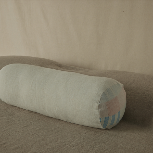Atelier Bolster Cushion in White & Bauhaus
