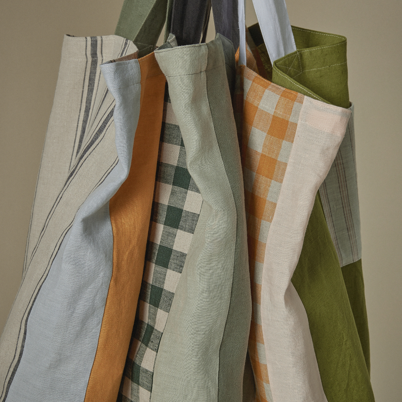 Atelier Patchwork Tote Bag in Pickle & Marigold Gingham