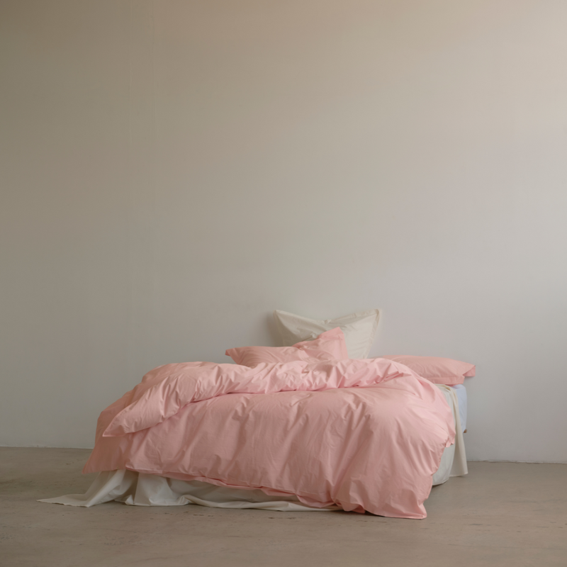 Organic Cotton Percale 300TC Duvet Set in Marshmallow