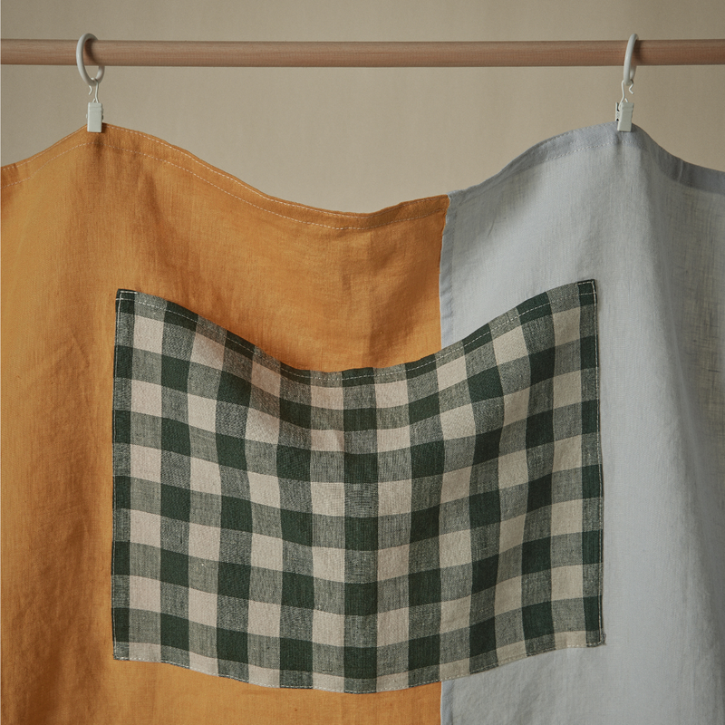 Atelier Patchwork Apron in Mustard, Mist & Pine Gingham
