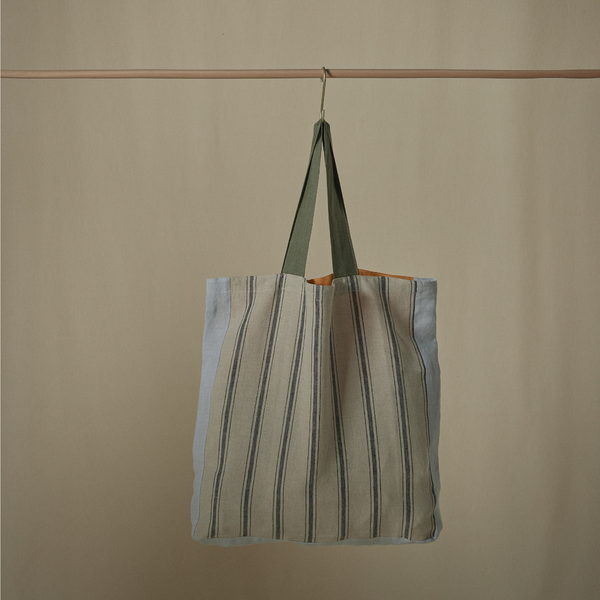 Atelier Patchwork Tote Bag in Marigold & Pine Stripe