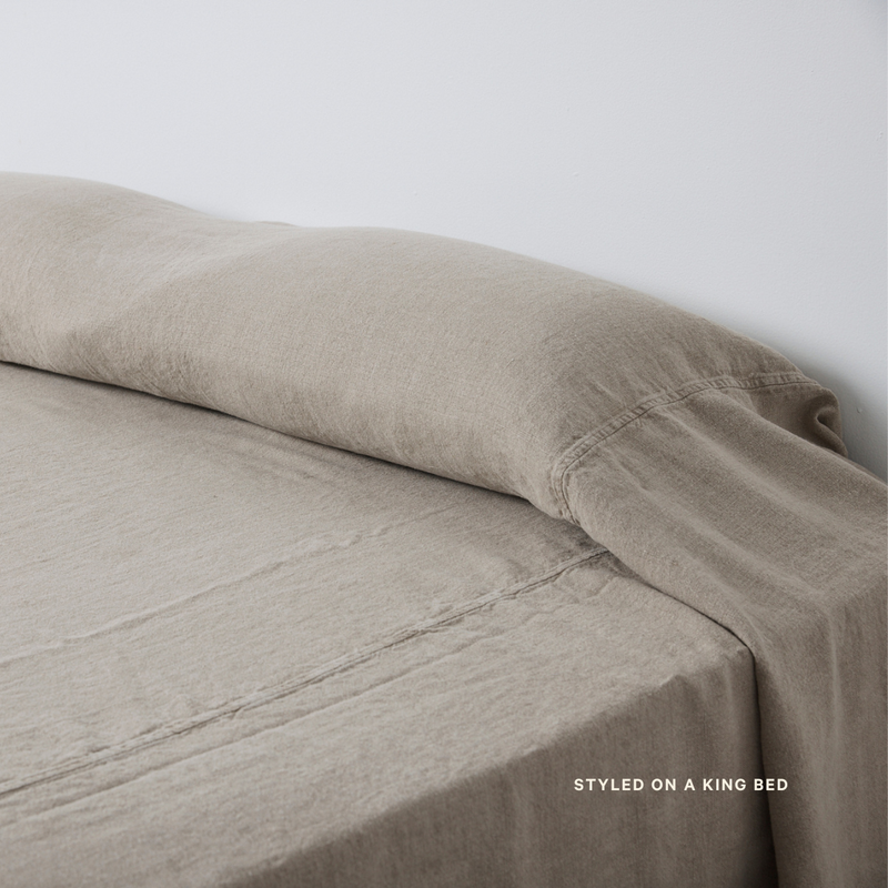 Oversized Heavy Linen Bed Cover in Natural