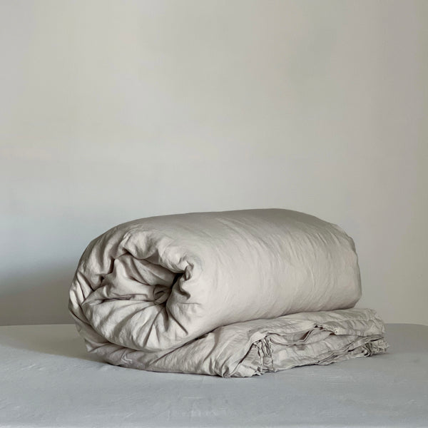 Linen Duvet Cover in Dove Grey - Warehouse Sale